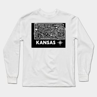 Kansas Map Long Sleeve T-Shirt